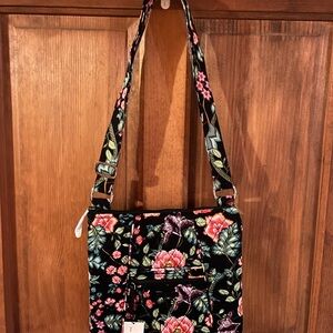 Vera Bradley Black and Pink Floral Shoulder Bag